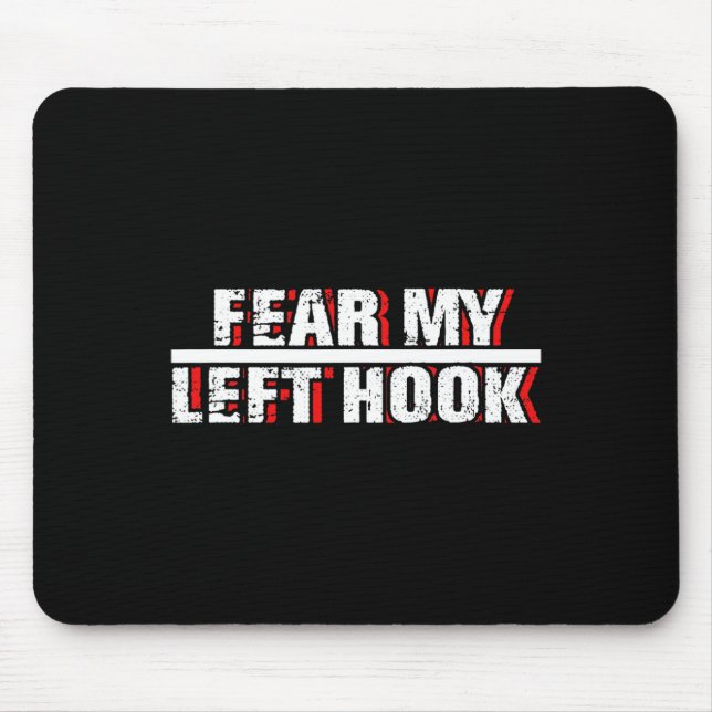 Mousepad Lutador de Kickboxing Hook Esquerdo Artes Marciais (Frente)