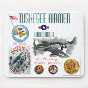 Mousepad Lutador dos AVIADORES -301st de TUSKEGEE quadrado.