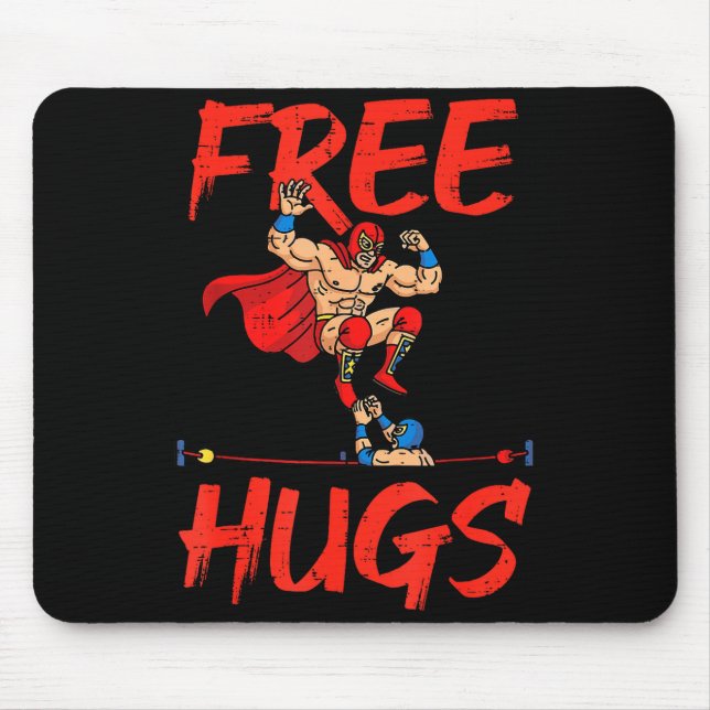 Mousepad Lutadores de Wrestling Abraço Engraçado Humor Meme (Frente)