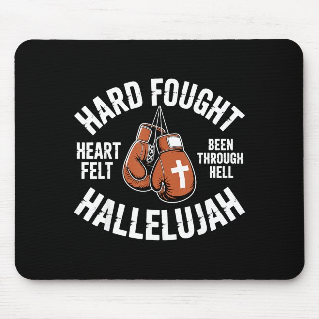 Mousepad Lutados Luvas de Boxe Hallelujah Caixa Cristã (Frente)