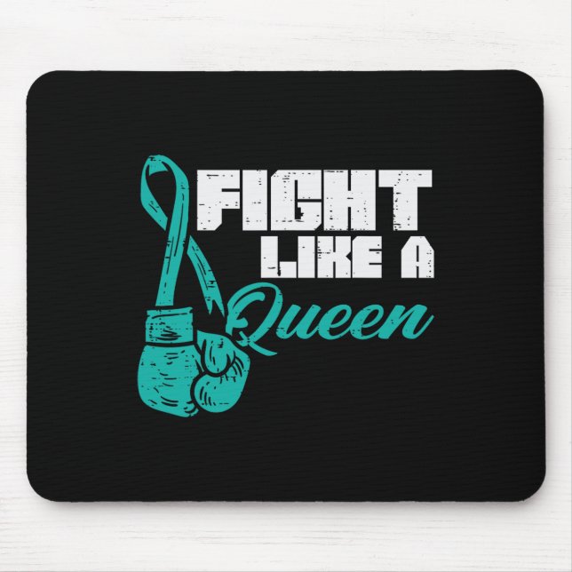 Mousepad Lutar Como O Câncer de ovário De Luvas De Teal Rai (Frente)