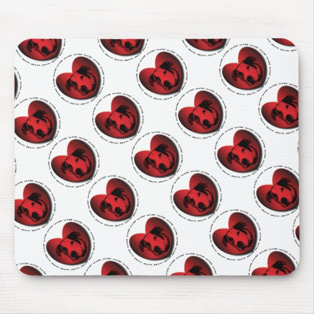 Mousepad Luv-A-Bull American Bulldog Pit Bull Heart (Frente)