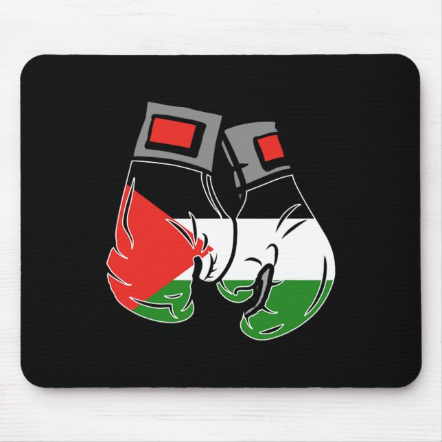 Mousepad Luva De Boxing Com Bandeira Da Palestina (Frente)