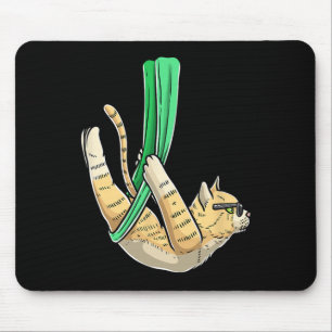 Mousepad Luvaerialmal Aerial Cat Yoga , Pequeno, Preto 