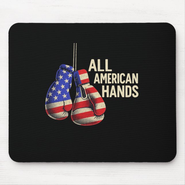 Mousepad Luvas de Boxe All American Hands – Patriótico F EU (Frente)