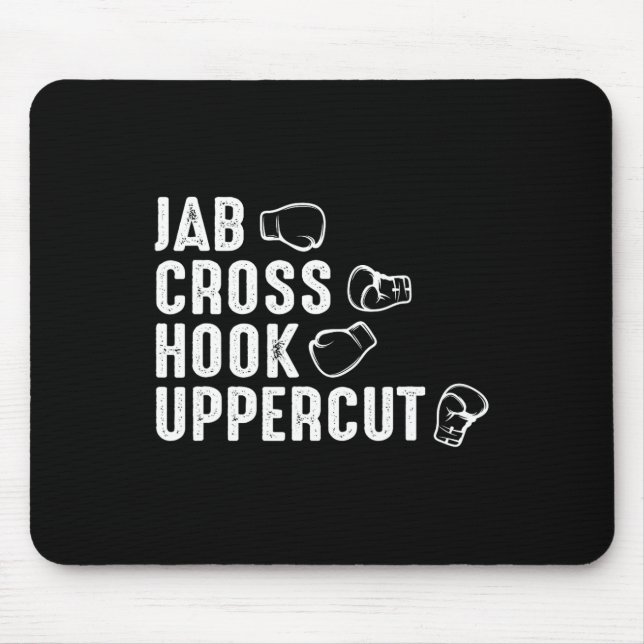 Mousepad Luvas de Boxe Jab Cruz Gancho Uppercut Boxer  (Frente)