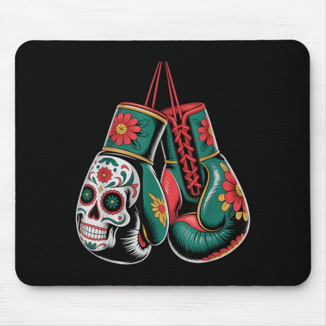 Mousepad Luvas de Boxe Muay Thai MMA Estilo Asteca Mexicano (Frente)