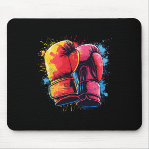 Mousepad Luvas de Boxe Pintadas Coloridas no Boxe Artístico