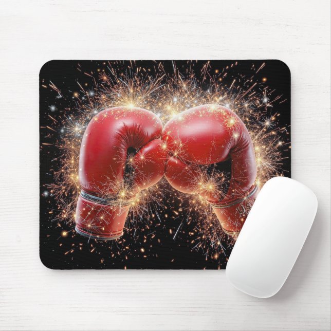 Mousepad Luvas Red Boxing USA Em Fogos De Artifício (Com mouse)