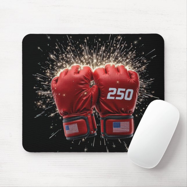 Mousepad Luvas Red UFC Luvas para os EUA 250.º Aniversário (Com mouse)
