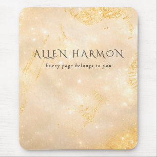 Mousepad Luxo Champagne Dourado Nome Personalizado   Edição