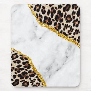 Mousepad Luxo Leopardo Marble Stone Glitter