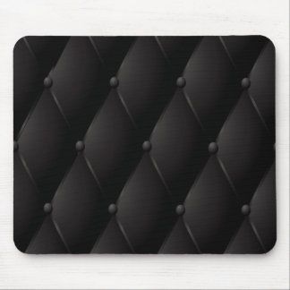 Mousepad Luxo preto couro abotoado
