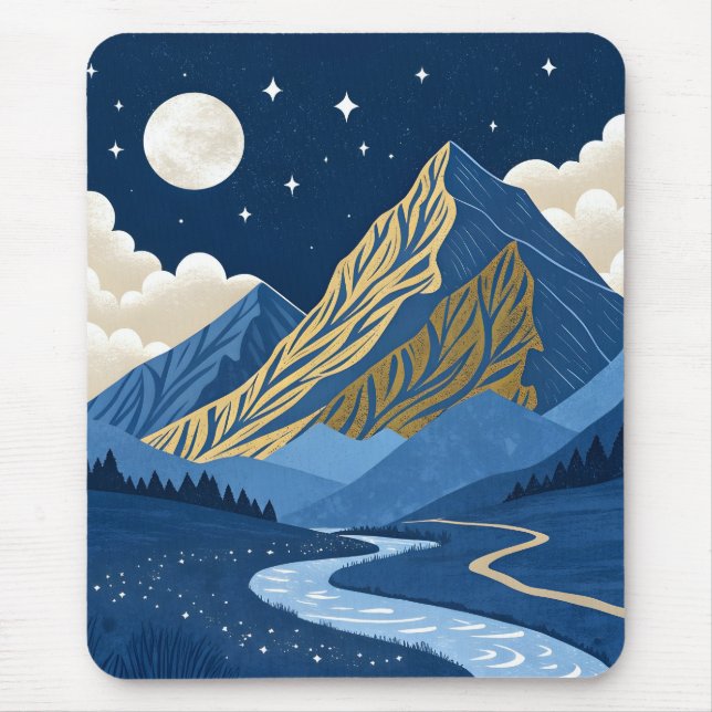 Mousepad Luz da Lua na Montanha (Frente)