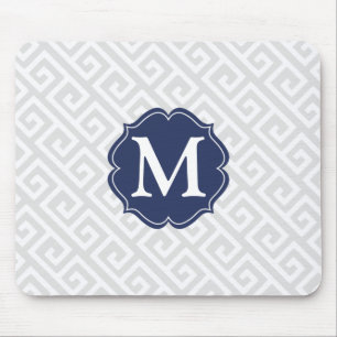 Mousepad Luz elegante - chave grega cinzenta personalizada