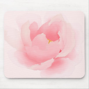 Mousepad Luz floral da aguarela - peônia cor-de-rosa