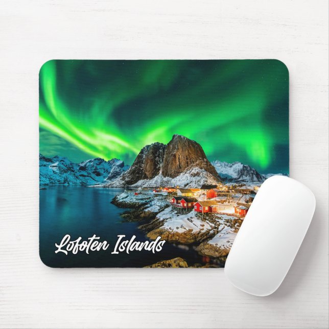 Mousepad Luz norte Sobre As Ilhas Lofoten, Noruega (Com mouse)