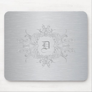 Mousepad Luz - olhar de alumínio escovado metálico cinzen