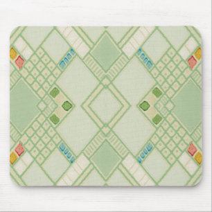 Mousepad Luz retro - teste padrão boémio geométrico verd