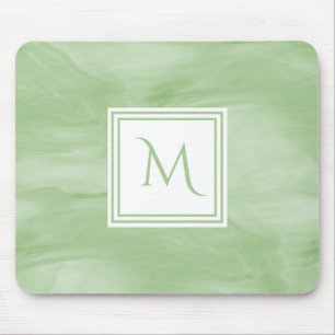 Mousepad Luz simples - monograma moderno de mármore subtil