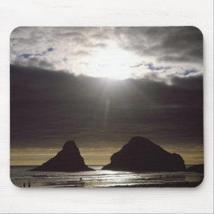 Mousepad Luz sobre Ocean Rocks Oregon
