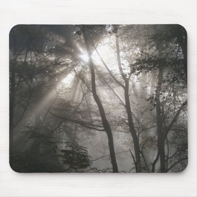Mousepad Luz Solar Através das Árvores Floresta Escura (Frente)