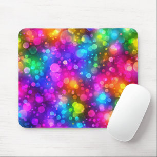 Mousepad Luzes Abstratas de Bokeh Arco-íris Neon