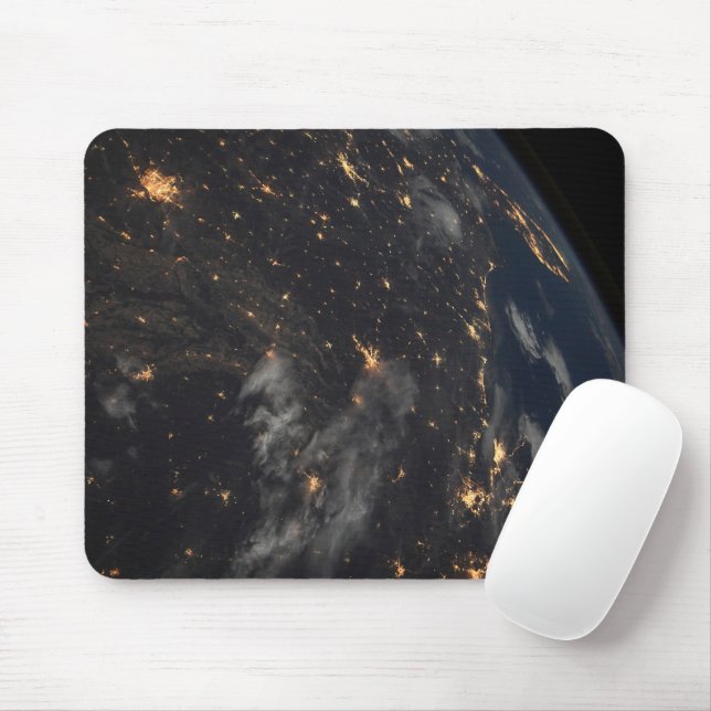Mousepad Luzes Da Cidade À Noite No Planeta Terra (Com mouse)