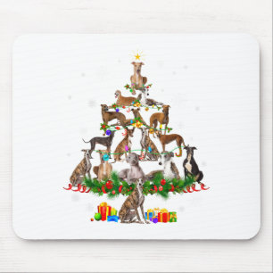 Mousepad Luzes de árvore de Natal de cão engraçado Gif de N