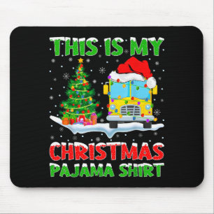 Mousepad Luzes de árvore de Natal de ônibus escolar Este é