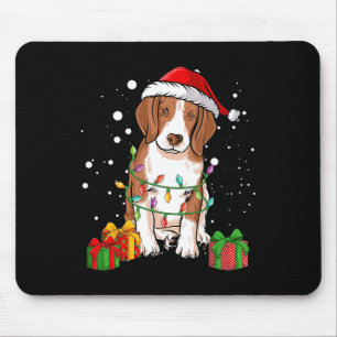 Mousepad Luzes de árvore de Natal do cão Beagle Cachorro do
