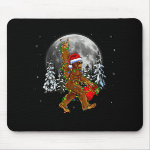 Mousepad Luzes de árvore de Natal do Papai Noel Pé Grande N