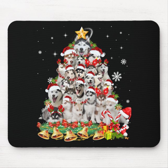 Mousepad Luzes de árvore de natal siberiana | Natal (Frente)