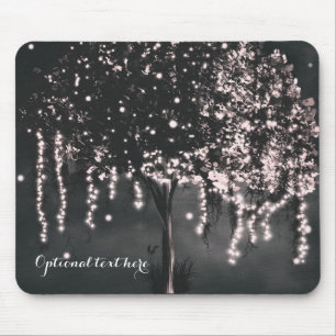 Mousepad Luzes de árvore musgosas noturnas rústicas elegant