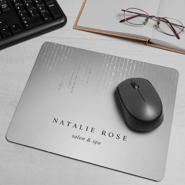 Mousepad Luzes de Cadeia de Chuva de Prata Personalizadas (Criador carregado)