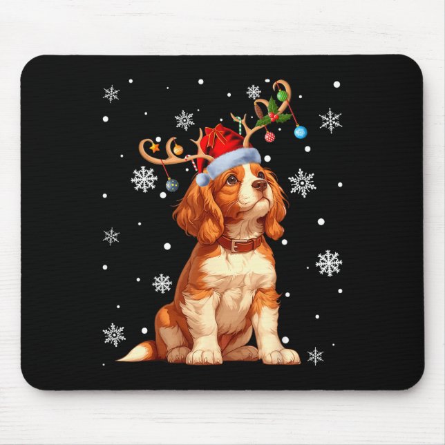 Mousepad Luzes de Natal Cavalier King Charles Spaniel Xma (Frente)