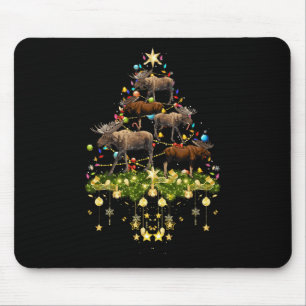 Mousepad Luzes De Natal Da Árvore De Natal Do Alce Feriado