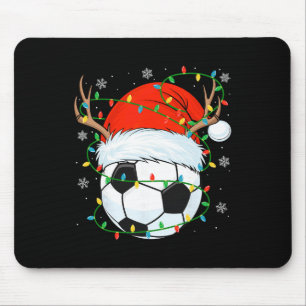 Mousepad Luzes de Natal de Futebol do Papai Noel Bola de Na