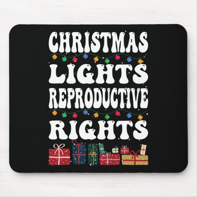 Mousepad Luzes de Natal Direitos Reprodutivos Pró-escolha F (Frente)