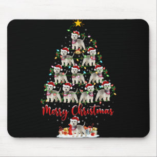Mousepad Luzes de Natal do Cão Westie Papai Noel Westie Árv