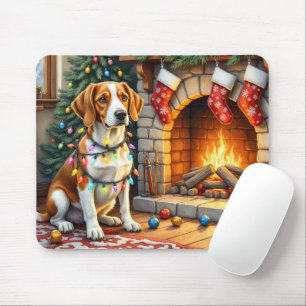 Mousepad Luzes de Natal do Foxhound Inglês Americano