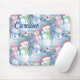 Mousepad Luzes de Natal em Cordão com Bonecos de Neve Diver