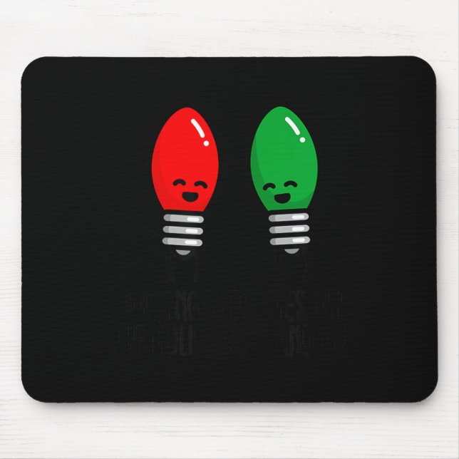Mousepad Luzes de Natal Engraçadas Trocadilho Trabalhando D (Frente)