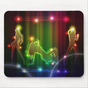Mousepad Luzes de néon na moda modernas dos partys girl