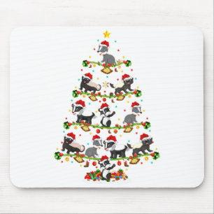 Mousepad Luzes de Texugo Natal Árvore de Natal Texugo Papai