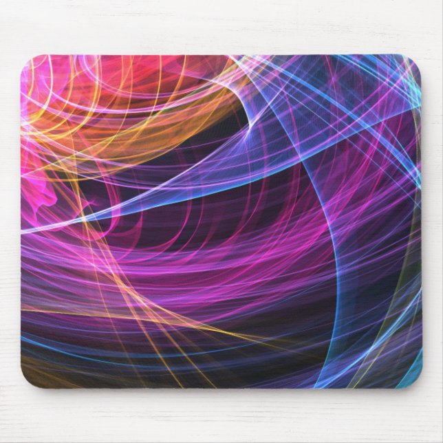 Mousepad Luzes de vórtice de arco-íris abstrato (Frente)