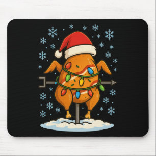 Mousepad Luzes Divertidas de Natal Envolvem Frango de Rotis