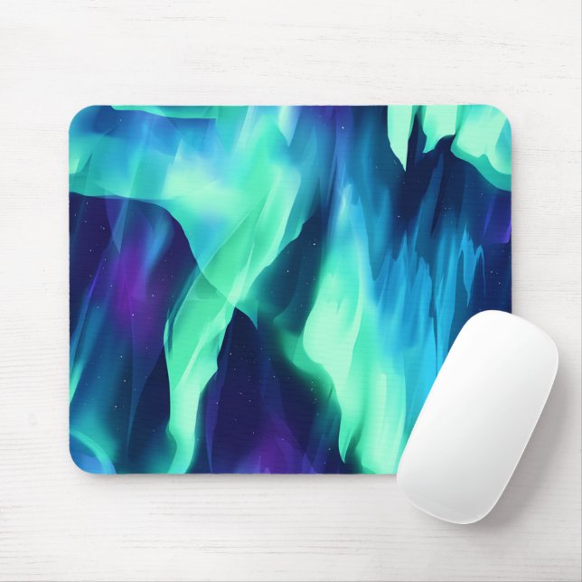 Mousepad Luzes do Norte Verde Azul Roxo (Com mouse)