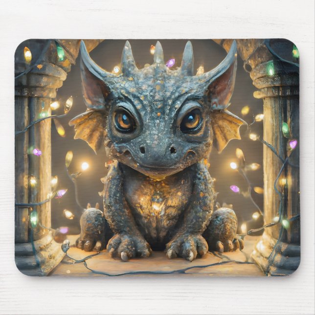 Mousepad Luzes Festivas Chibi Gargoyle Dragon (Frente)