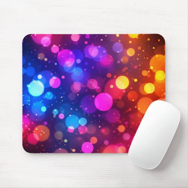 Mousepad Luzes Neon Bokeh Abstratas (Com mouse)